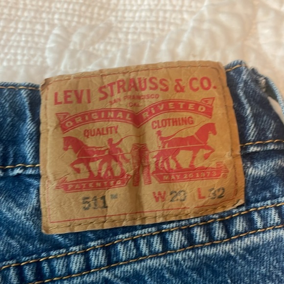 Levi Strauss W29 L32 medium wash 511 blue jean zipp and button fly 5 pocket UEC - Picture 5 of 12